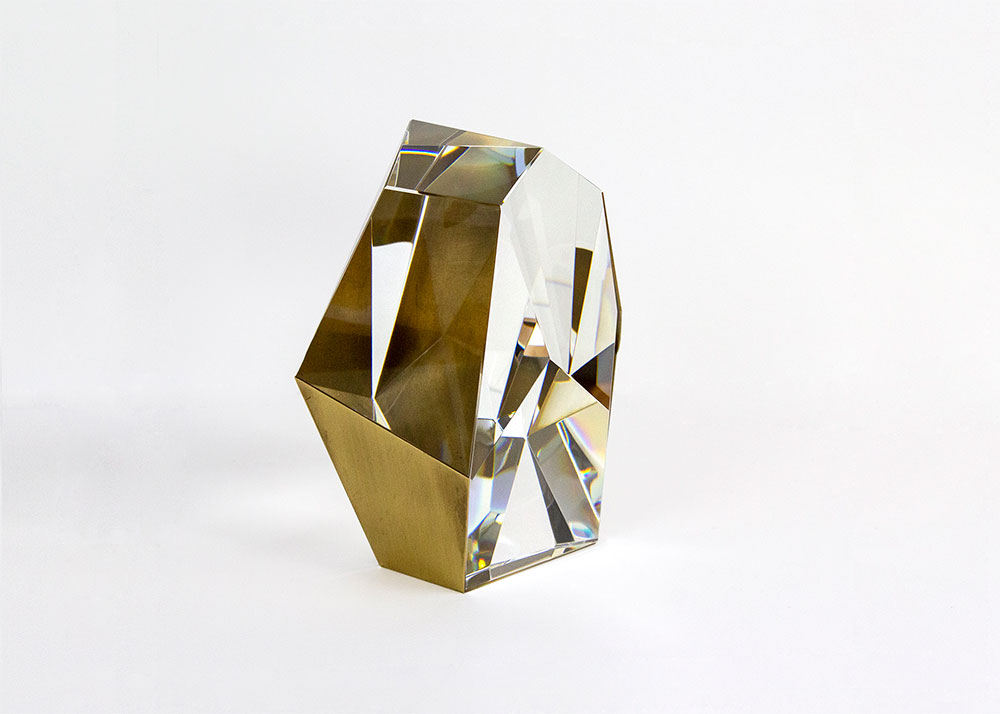 Asymmetrical Clear Crystal Vase tabletop decor