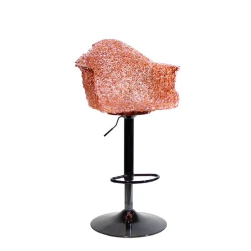 Adjustable Rotating BarStool Chair with transparent polycarbonate and stitched detail